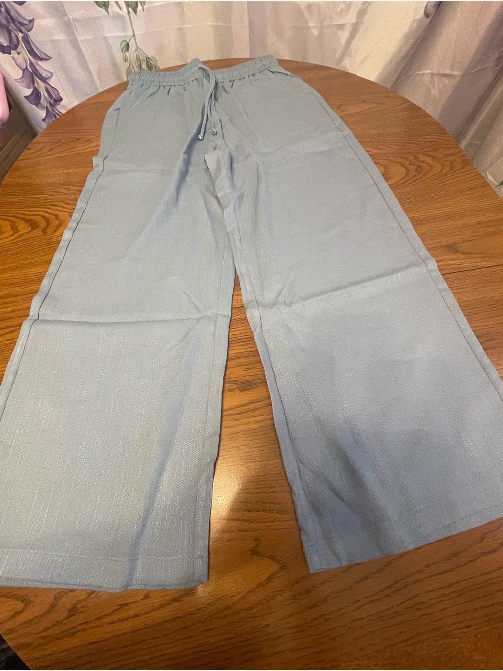 HALARA High Waisted Drawstring Pocket Wide Leg Baggy Casual Linen-Feel Pants - Picture 11 of 15